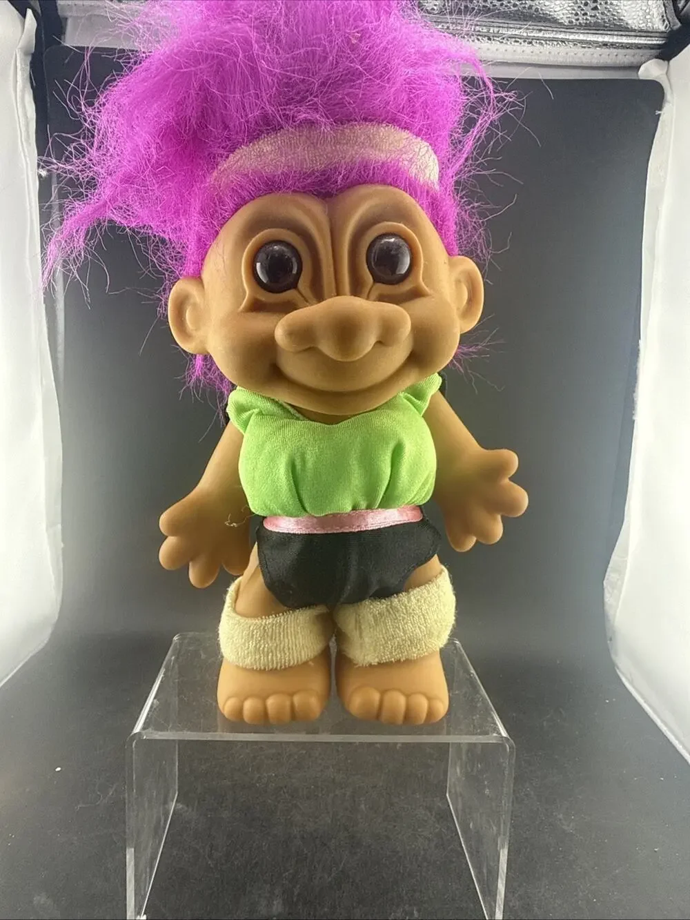 Vintage Russ Berrie Troll Doll 9” #18443 Aerobics Workout Pink Hair 1990s